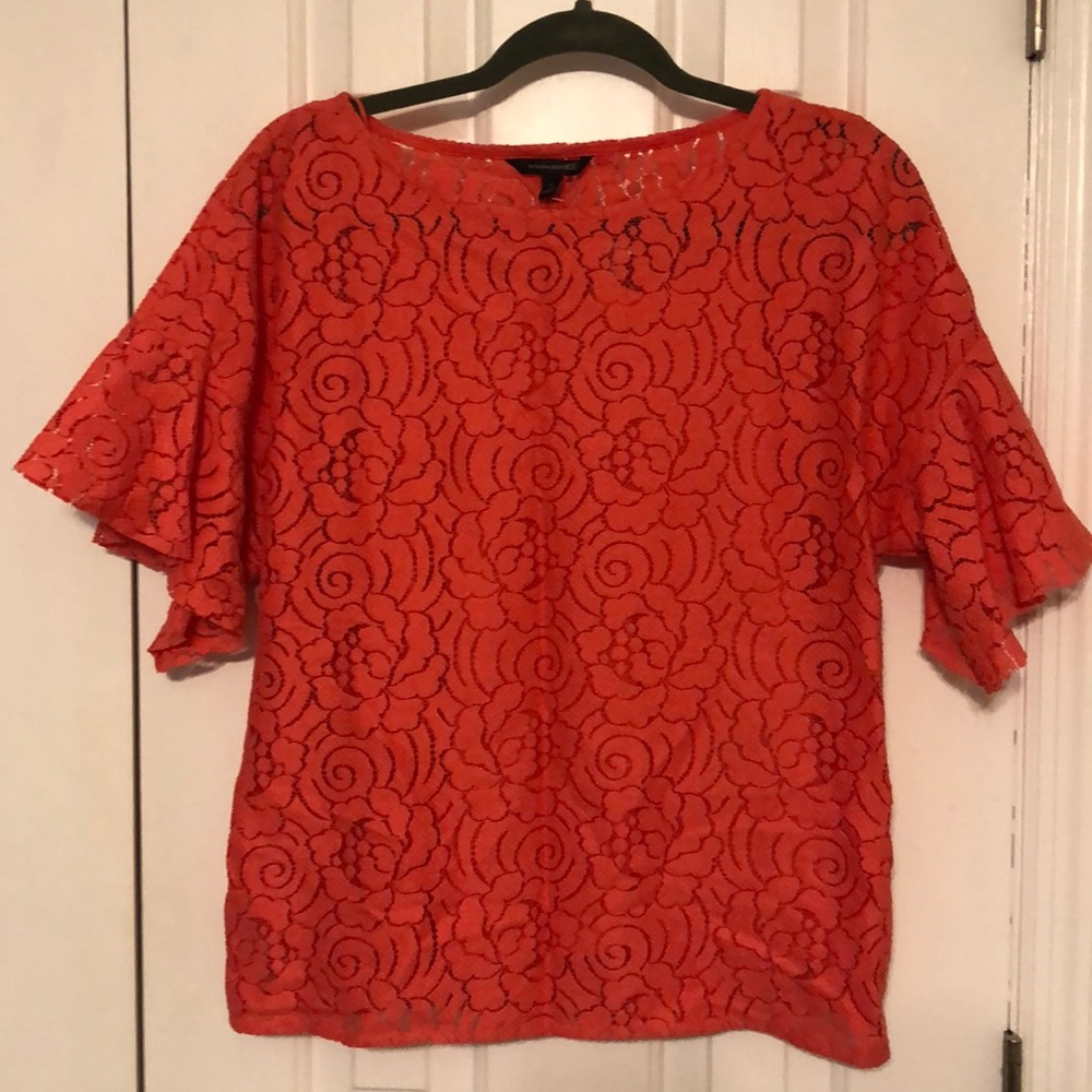Banana Republic Coral Lace Blouse w/ Cami - NWT S